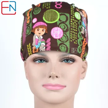 

Factory Sales directly big sales medical scrubs in different patterns ,surgical caps 3 sizes scrub caps Duo duo