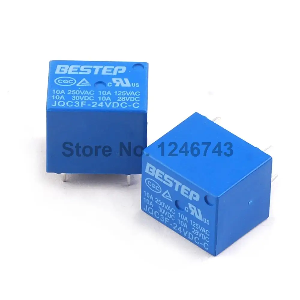 

10PCS BESTEP T73 24V Relay Blue JQC3F-24VDC-C
