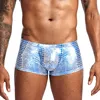 Snake Skin Leather Sexy Mens Underwear Boxers Brand Open Front Crotchless Boxer Shorts Men U Convex Low Waist Male Underpants ► Photo 3/6