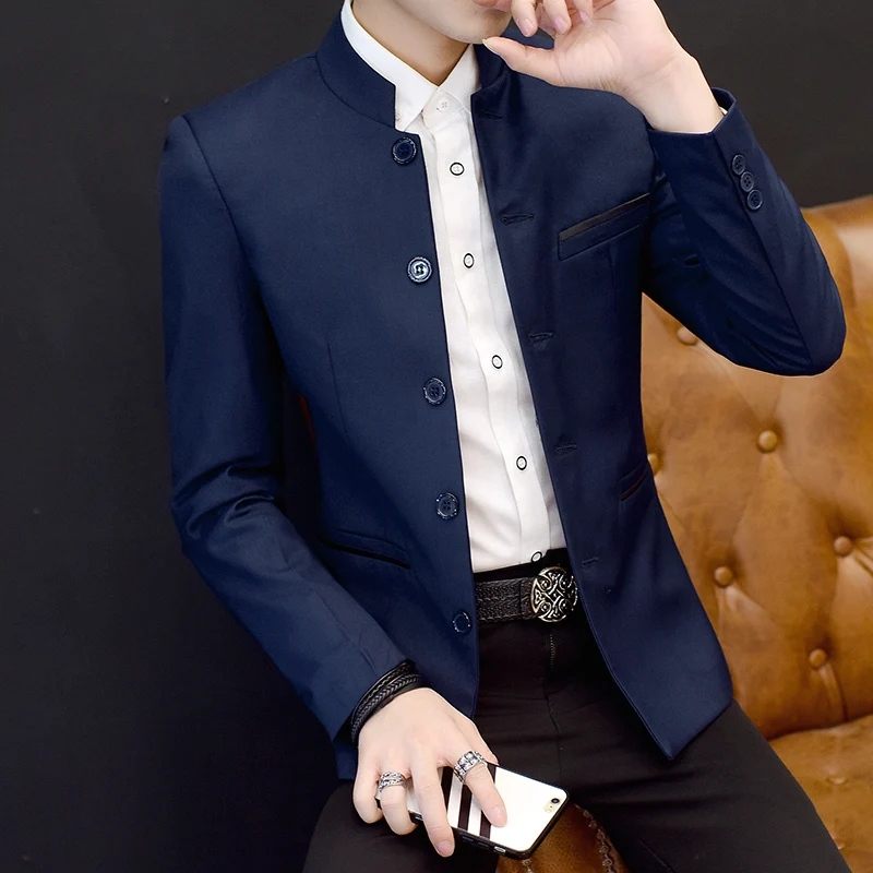 

2018 Autumn New Pattern Korean Self-cultivation Stand Lead Will Code Man's Business Affairs Leisure Time Work Clothes