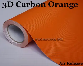

Orange 3D Carbon Fiber Vinyl Film Roll Air Release / Bubble Free For Car Wrapping / Styling Thickness: 0.14mm Size:1.52*30m/Roll