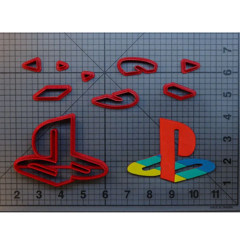 

Playstation Logo Cookie Cutter Set Custom Made 3D Printed Fondant Cupcake Top Cutter Tools Cookie Mold cortador de fondant
