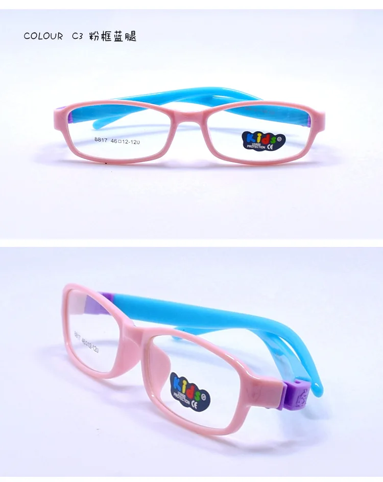 Для мальчиков и девочек плоскости зеркало силикагель оправа для очков для чтения детей оптических зрелище каркас lunettes de vue enfant TR90 8817-11