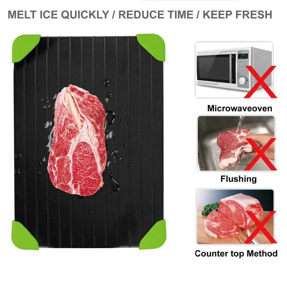 Meat Defroster Fast Defrosting Tray Plate Aluminium Tray Defrosting Board Thaw Frozen Food Meat Fruit Fish Kitchen Gadget Tool Meat Defroster Fast Defrosting Tray Plate Aluminium Tray Defrosting Board Thaw Frozen Food Meat Fruit Fish Kitchen Gadget Tool