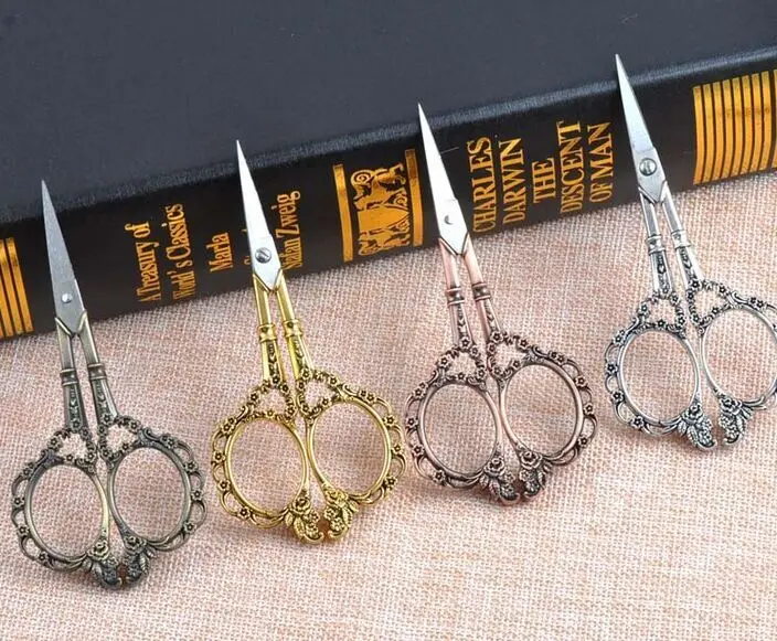 

High quality Vintage Retro Gold Antique Cut Scissors handcraft Sewing Embroidery Scissors Stainless Steel DIY Tools Gift