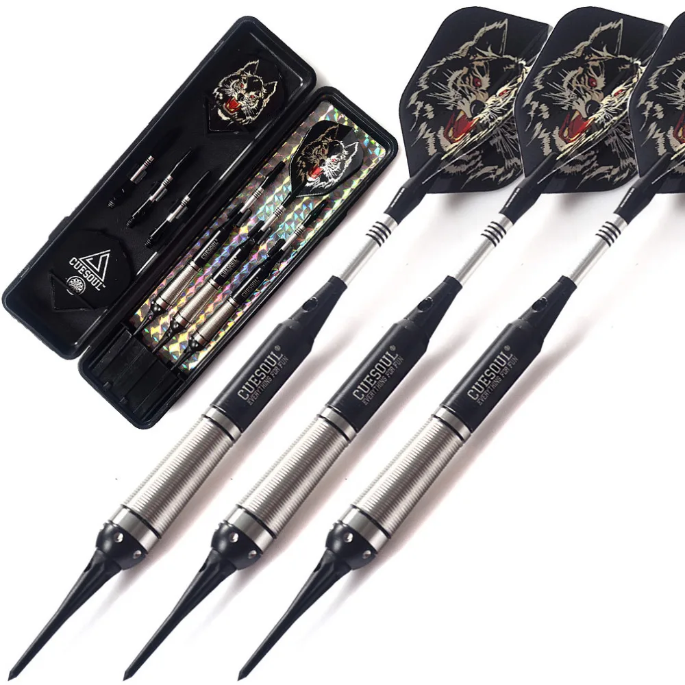 

Cuesoul New Soft Tip Darts 3 Complete Darts 16-gram Barrels (The Sky Wolf Series)