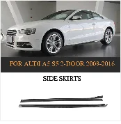 Углеродное волокно черный авто фартуки боковых юбок для Audi A5 S5 гибкие чехлы из термопластичного полиуретана(купе 2 двери Кабриолет 2008- 2 шт. FRP