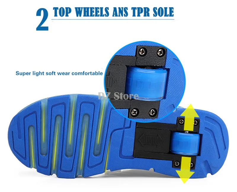 Kids Shoes with LED Lights Children Roller Skate Sneakers with Wheels glowing Led Light Up for Boys Girls Zapatillas Con Ruedas 25 HTB1iWmEX.jrK1RkHFNRq6ySvpXaA