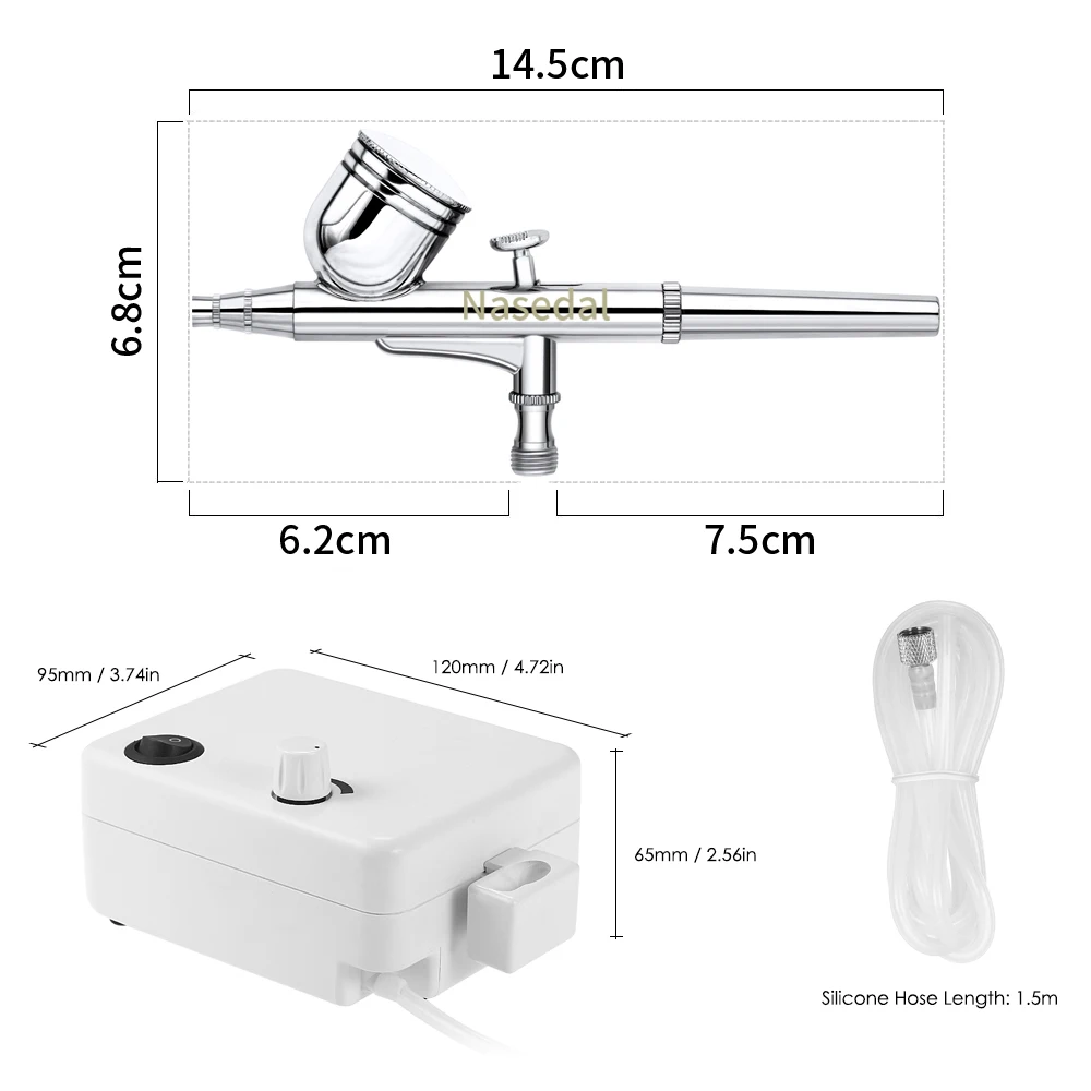 Nasedal двойного действия Аэрограф компрессор комплект для макияжа автомобиля краски пистолет дизайн ногтей Краска ing Air кисть тату модель торт инструмент NT-14