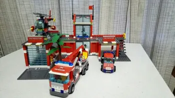 

Building Blocks Technic Designer City Fire House Construction Scale Model toys for children Compatible drop shipping