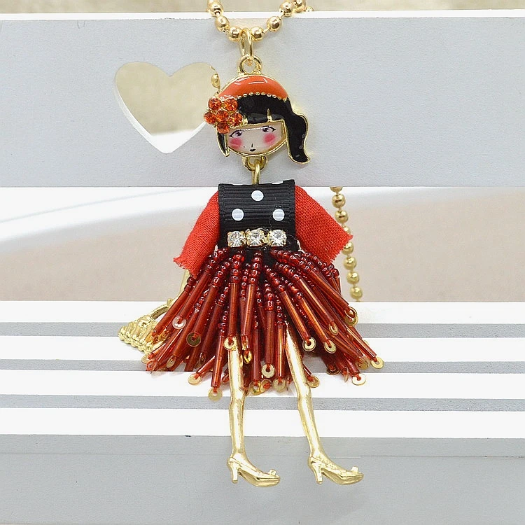 2016 Latest New Fashion Doll Necklace! Cute Spring Beads Doll Necklace