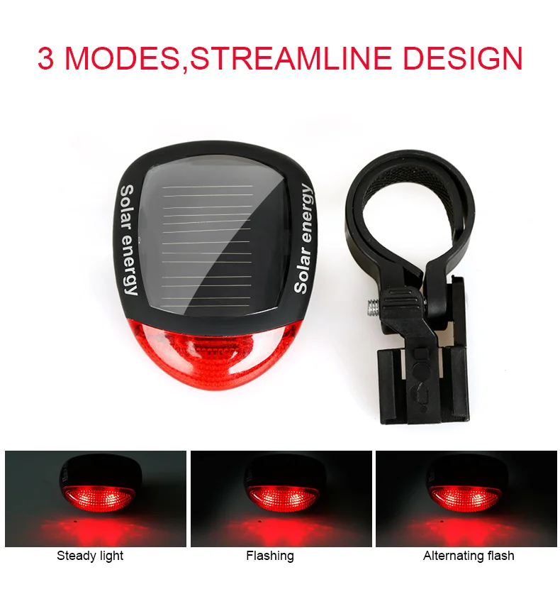 Cheap INBIKE Solar Power LED Bike Lights Taillights Night Safety Warning Lights Mountain Bike Riding Equipment Cycling Accessories 015 4