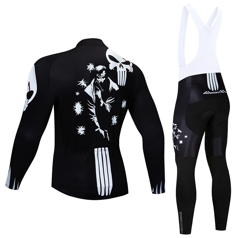 Зимняя велосипедная майка 9D брюки набор MTB Скелет велосипедная одежда мужская Ropa Ciclismo термо флисовая велосипедная куртка одежда для велоспорта