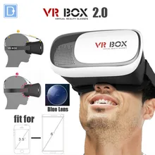 Blue Lens Google VR BOX 2.0 Version VR Virtual Reality Glasses 3d Game Movie for 3.5″ – 6.0″ Smart Phone Head Mount Plastic