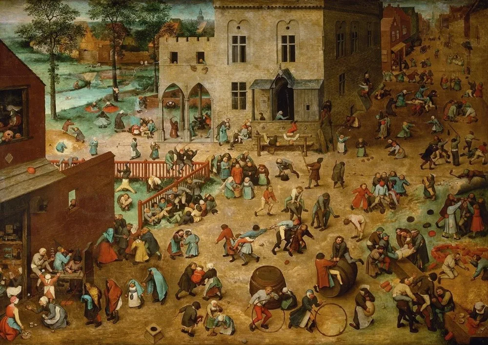 

Pieter Bruegel the Elder: Children's Games SILK POSTER Decorative painting 24x36inch