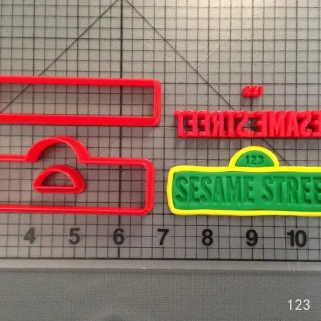 Индивидуальный заказ 3D напечатаны Улица Сезам логотип печенья Фондант Кекс сверху формочки Набор Торт Инструменты - Цвет: swsame street 2 inch