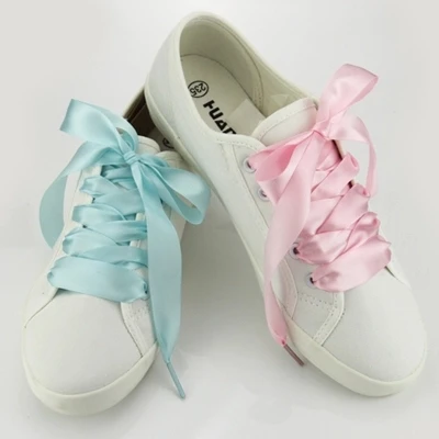 1 пара 2 см ширина атласная шелковая лента шнурки парусиновая обувь ...