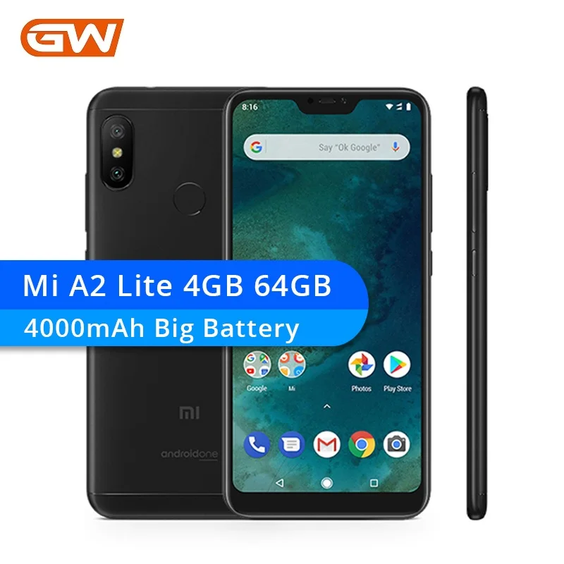Глобальная версия Xiaomi Mi A2 Lite 4 GB 64 мобильный телефон Snapdragon 625 Octa Core 5 84 &quotFHD + 19:9 4000 mAh
