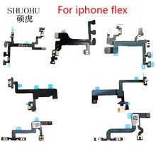 SHUOHU бренд 1 шт. новая кнопка питания вкл. Выкл. Гибкий кабель для iPhone 5 5S 5C 6 6Plus бесшумный переключатель громкости Разъем ленты запчасти