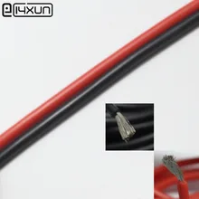 1 метр красный+ 1 метр Черный силиконовый провод 12AWG 13AWG 14AWG 16AWG 18AWG 20AWG 22AWG теплостойкий мягкий силиконовый силикагель провод кабель