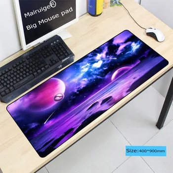 

Mairuige Space Earth Scenery Extra Large Mouse Pad Gaming Mousepad Anti-slip Natural Rubber Speed Mouse Mat with Locking Edge