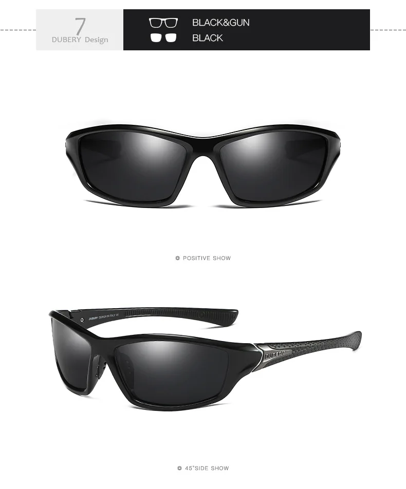 DUBERY 9 Colors Men Sport Polarized Sunglasses Outdoor Driving Riding Glasses