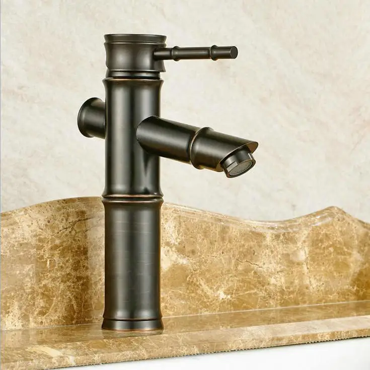 3 стиля Bamboo масло втирают Бронзовый черный отделка ванной бассейна горячей и холодной смесителя высокого качества водопад кран JM5454