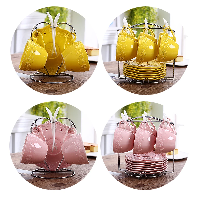 XING KILO Ceramic coffee cup set simple afternoon tea tea creative home water cup with a spoon XING KILO Ceramic coffee cup set simple afternoon tea tea creative home water cup with a spoon