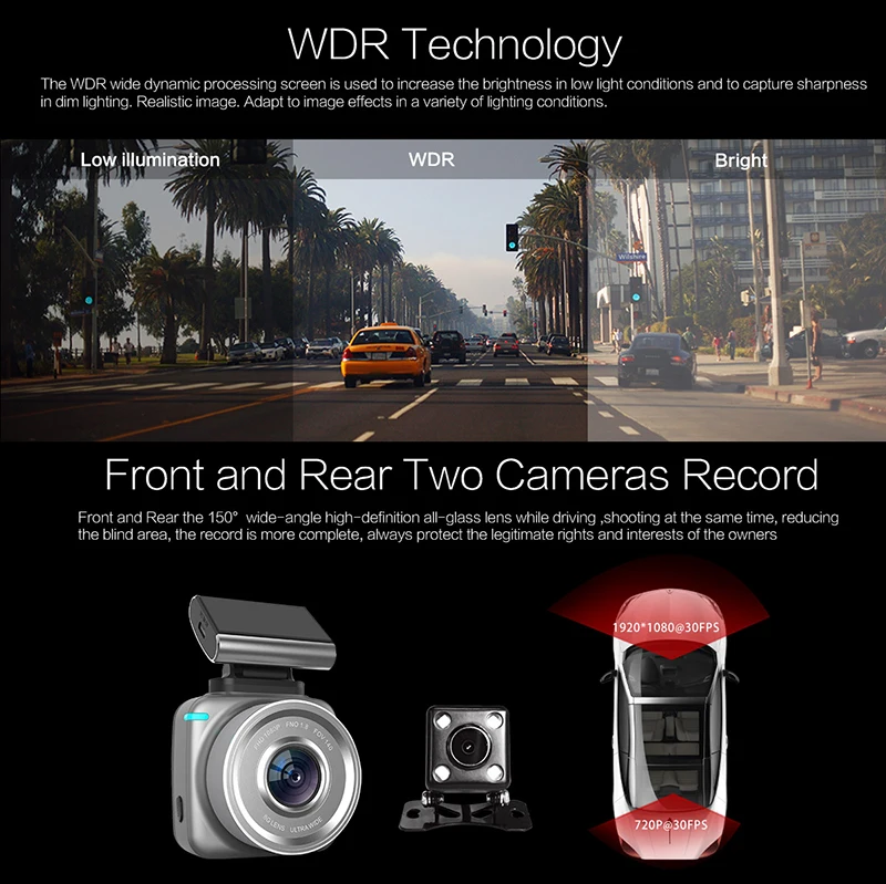 Anytek Q2 2.0IPS Touch Screen Dash Cam (4)