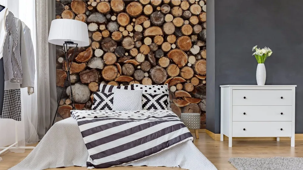 self-adhesive-wall-murals-styles-bedroom-themes-pile-of-chopped-fire-wood