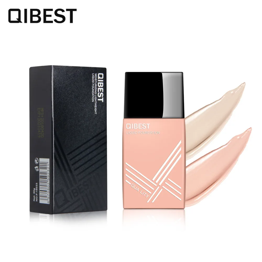 Бренд qibest Pro набор для макияжа легкий натуральный Жидкий тональный крем консилер