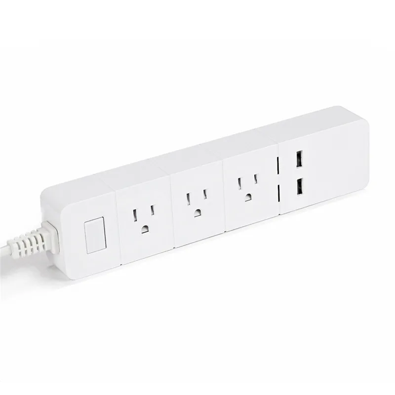 Alexa Google Голосовое управление Smart US розетка с 2 usb-портами и 3 розетками переменного тока Смарт Wifi Пульт дистанционного управления Система умного дома
