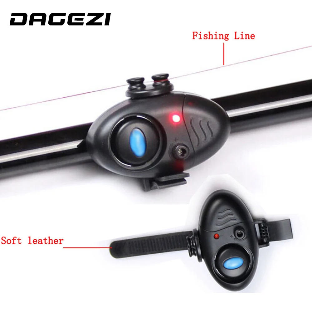 

Electronic Fish Sound Bite Finder Alarm LED Light Alert Bell Clip On Fishing Rod fish finder free shipping 24 Fishing LED Light