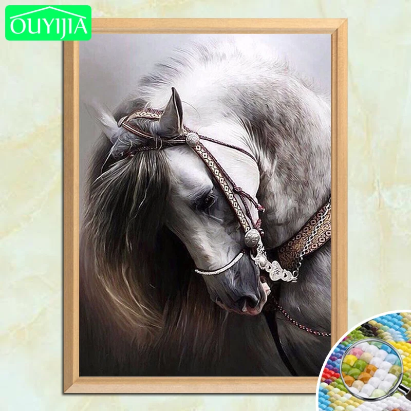 

OUYIJIA Fine Horse Pattern 5D DIY Diamond Painting Full Square Diamond Embroidery For Sale Rhinestones Mosaic Handwork Paintings