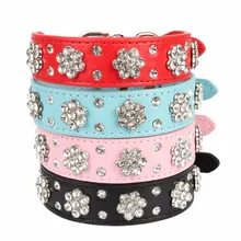 PipiFren Small Cats Dogs Collars Rhinestone Petal For Pet Accessories Puppy Necklace Chihuahua Supplies collier chat animaux