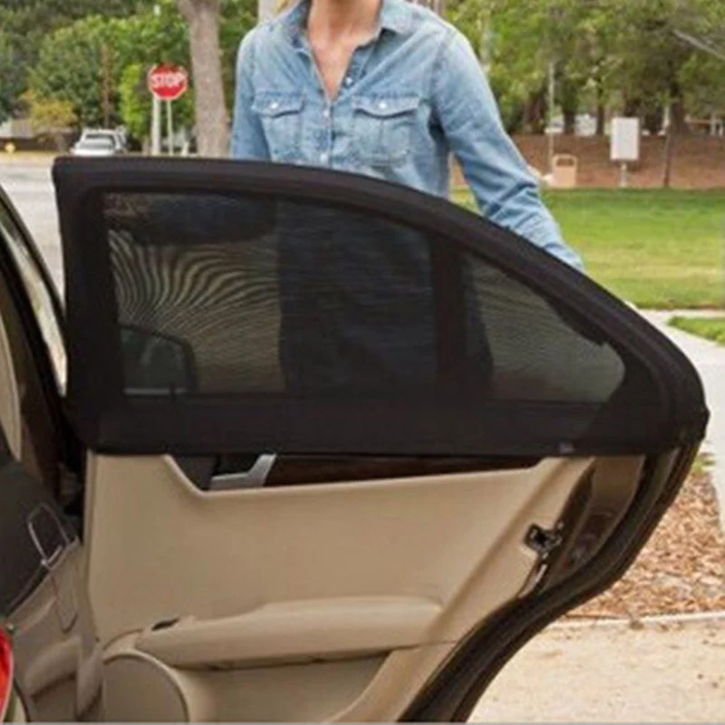 

2Pcs Car Window Cover Sunshade Curtain Protection Shield Sun Shade Mesh Solar Mosquito Dust Protection