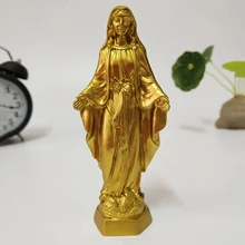 Золотая Статуя Иисуса Мадонна фигурки Девы Марии рождественские украшения для дома Рождественский подарок украшения