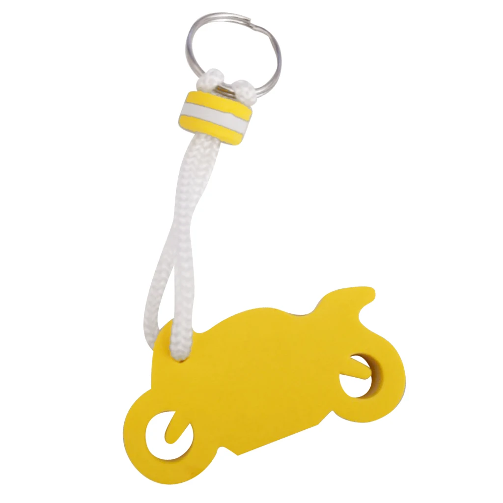 4 Count EVA Foam Floating Keychain Key Chain Marine Boat Kayak Keyring Water Buoy Floats  Motorbike Shape