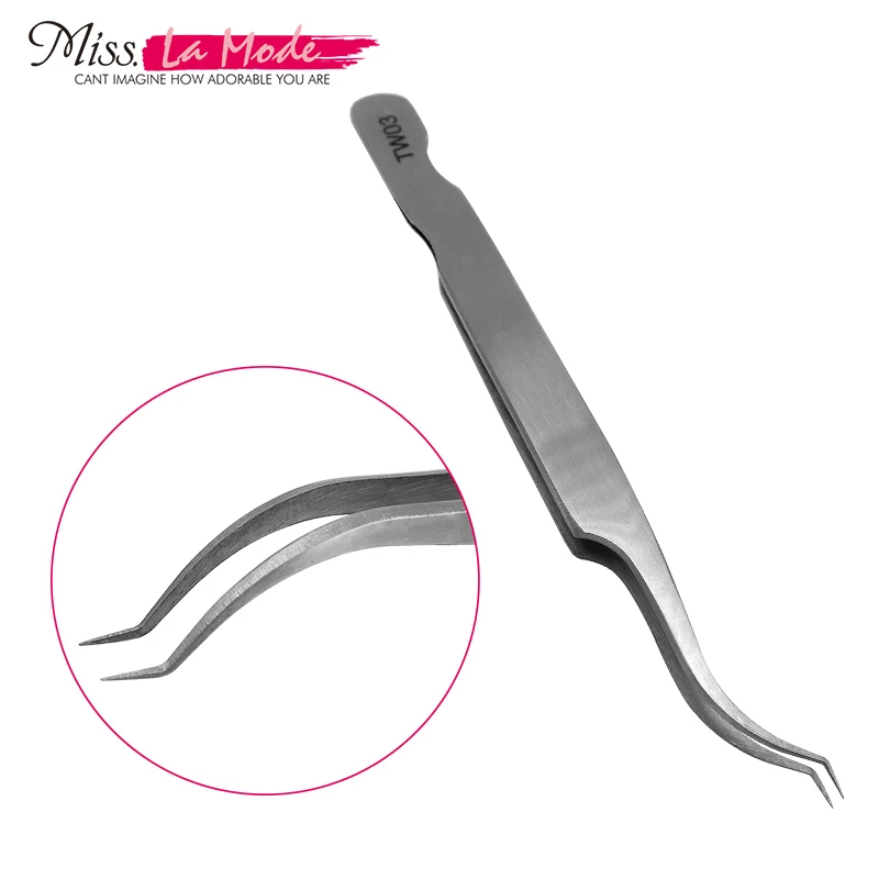 

Misslamode TW03 Tweezers Eyelash Extension Tool Eyelash Makeup Beauty Stainless Steel Tweezers