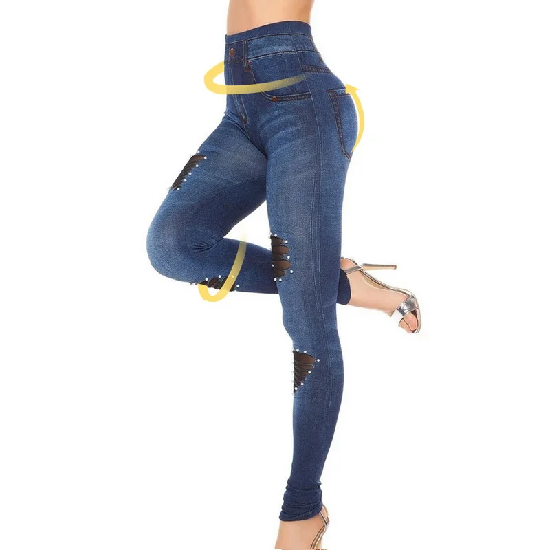 CYSINCOS отверстие Рваные джинсы женские узкие джинсовые узкие брюки мягкие Винтаж Прямые джинсы для девочек Высокая талия карандаш брюки женские, тонкие