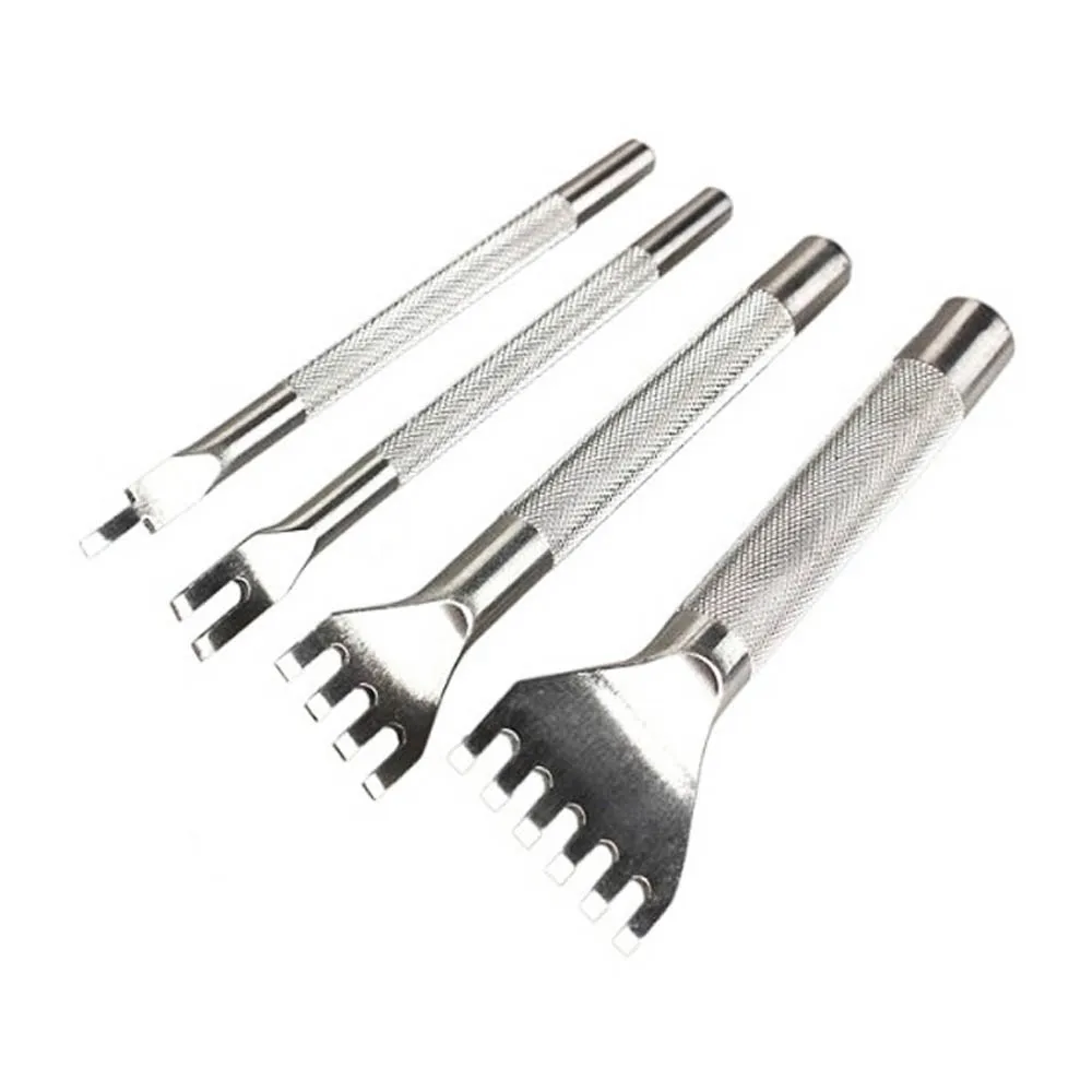 

1 2 4 6 prong Pro-Stitch diy leather punch tool leather Stainless Steel Flat Chisel Leather Craft Tools Hole Punch Tool Kit