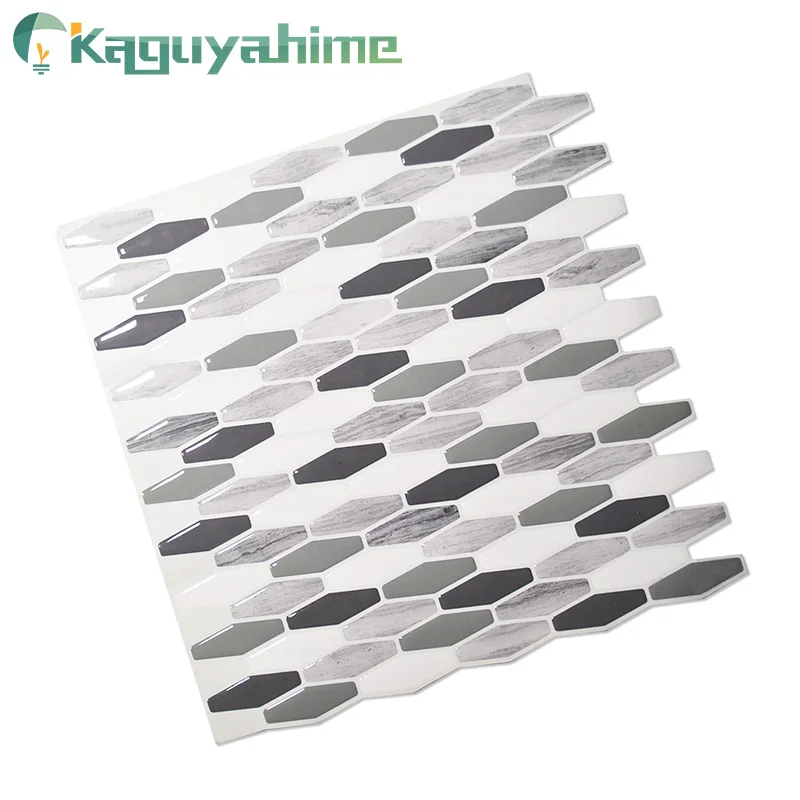 

Kaguyahime 10Pcs 3D Crystal Wall Stickers Self Adhesive Mosaic Tiles Waterproof DIY Retro Wallpaper Brick Decor Home 30X30