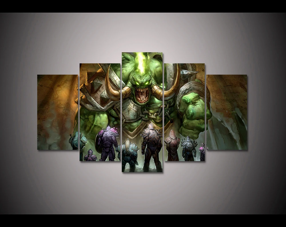 Juego cartel 5 piezas impreso lienzo pintura arte World of Warcraft