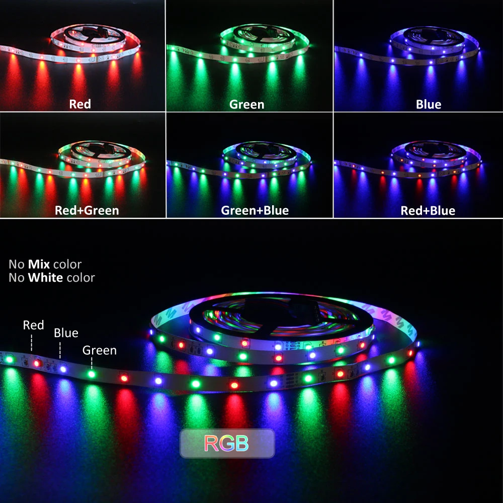 Светодиодная лента 12 В светильник 5 м водонепроницаемый SMD 2835 теплый белый RGB DC