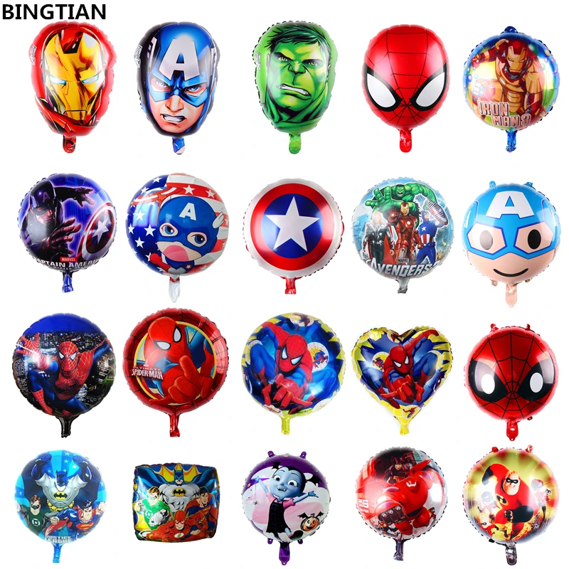 

BINGTIAN Avengers Foil Balloon Superhero Kids Party Decoration Hulk Captain America Superman Batman Iron Man Spiderman Balloon