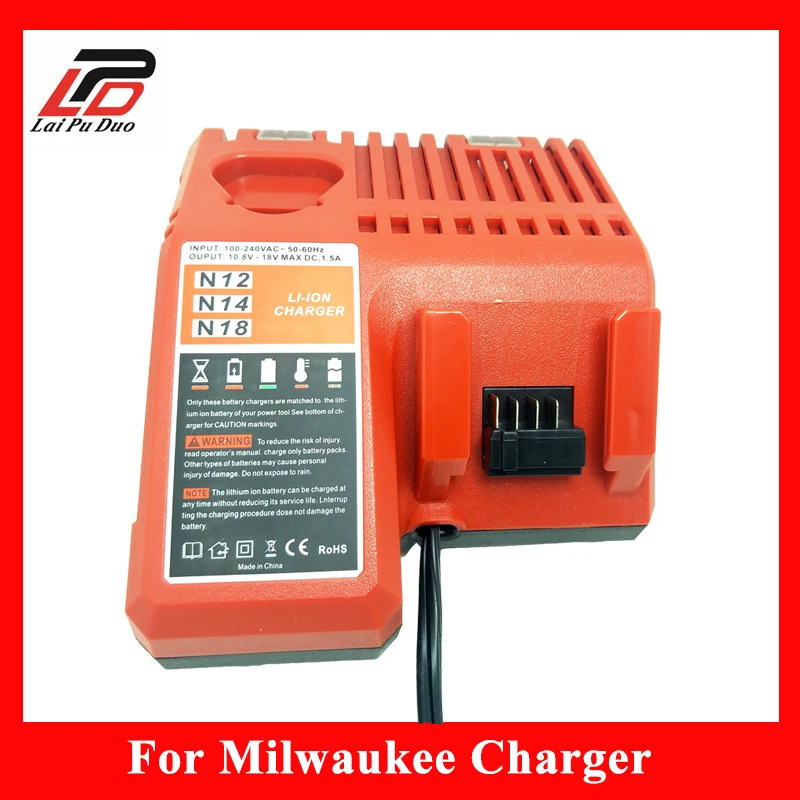 Замена Мощность инструмент Батарея Зарядное устройство для Milwaukee M12 12 В 48-59-2401 48-11-2402 14,4 В-18 В Зарядное устройство M18, 48-11-1