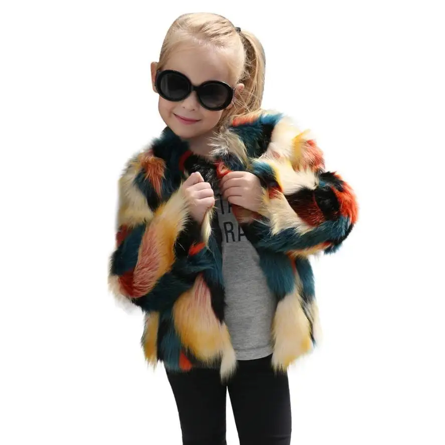 toddlers clothing winter Kids Baby Faux Fur Coat Girls Jacket Thick Warm Outwear Clothes faux fur coat baby winter coats 