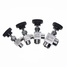 304 игольчатый клапан из нержавеющей стали 1/8 ''1/4'' 1/2 ''с прямым углом и внутренней резьбой BSP SS304 для воды, газа, масла