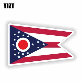 

YJZT 13.9CM*8.5CM Accessories Ohio State Flag Map Flag Funny Motorcycle Helmet PVC Decal Car Sticker 6-1841
