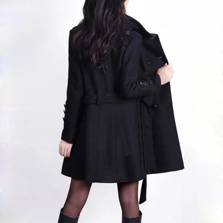 Taille La Gaine D'hiver Turn Style down Spéciale Collar Et Offre black Femelle Plus 2018 Ceintures Solide Poches Femme Khaki Automne Manteau Long Hot xqXUvHq